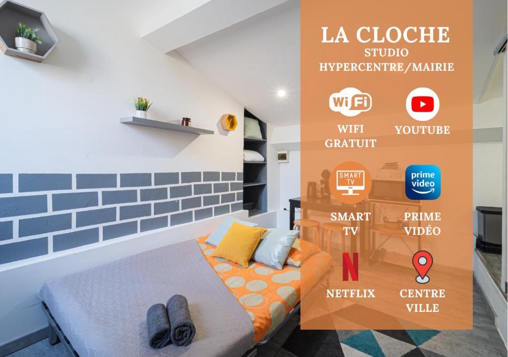 Libourne Apartment | La Cloche Studio Hypercentre Mairie