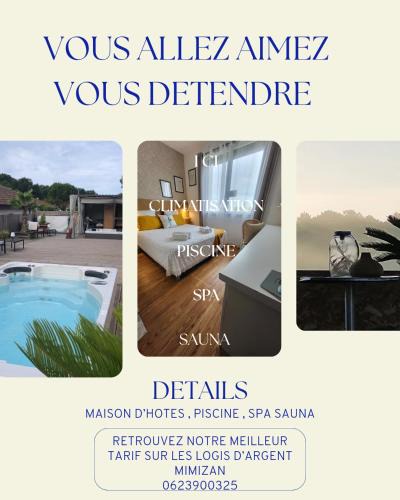 Mimizan House | "Les Logis d'Argent" Chambre d'hôte avec WC, SDB, TV, Wifi, Option Petit Déjeuner , Parking