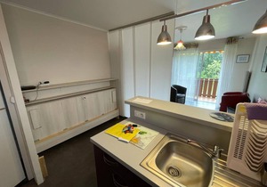 Quiet studio steps from the beach with balcony and garage