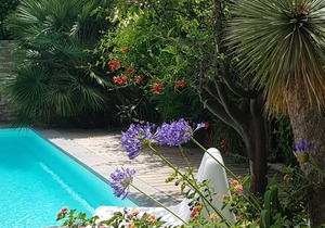 Villa heated pool 100m beach, 20 m from the port, terrace, Seaside, air conditioning
