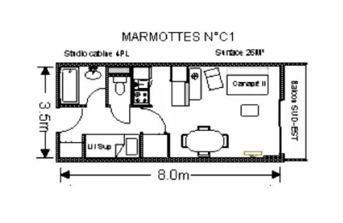 Eaux-Bonnes Apartment | 26 m² Studio flat ∙ 1 bedroom ∙ 4 guests