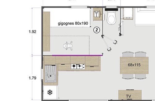Le Grand-Village-Plage House | 29 m² Mobile home ∙ 2 bedrooms ∙ 4 guests