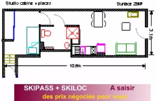 Eaux-Bonnes Apartment | 29 m² Studio flat ∙ 1 bedroom ∙ 4 guests