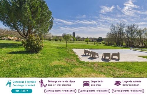 Gabillou House | À la campagne, belle maison pour 8 avec piscine