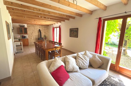 Crezieres House | Beautiful converted barn - La Grange at Les Hiboux family friendly cottages.