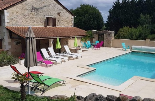 Passirac House | Detached spacious converted barn: heated pool, perfect for families, sleeps 13.