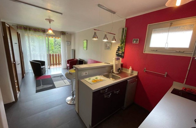 Quiet studio steps from the beach with balcony and garage