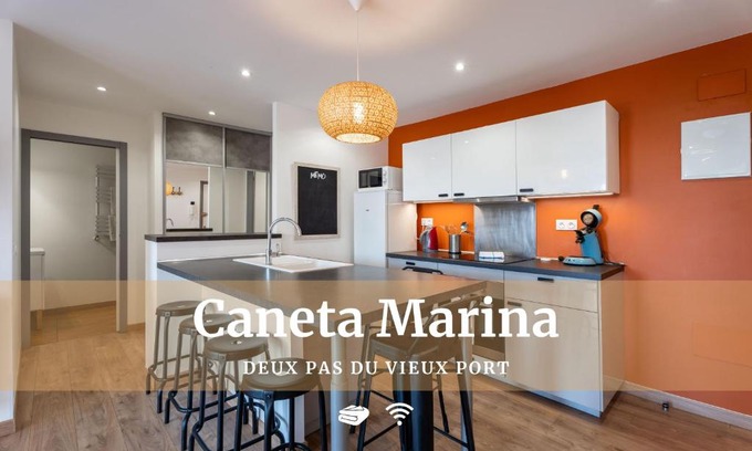 Hendaye Apartment | Caneta Marina - Familial et Lumineux au Port de Caneta, Wi-Fi